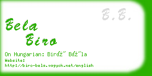 bela biro business card